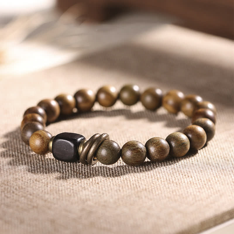 Unisex Grünes Sandelholz Beruhigendes Friedensarmband 8mm Perlen