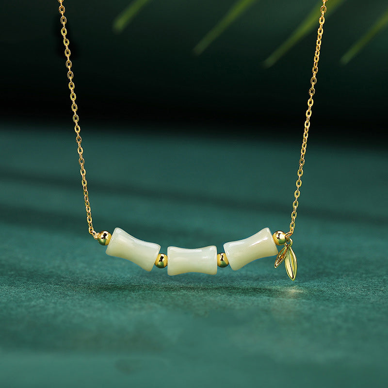 Unisex-Wohlstandsarmband aus Hetian-Jade mit Fu-Charakter, 18 cm