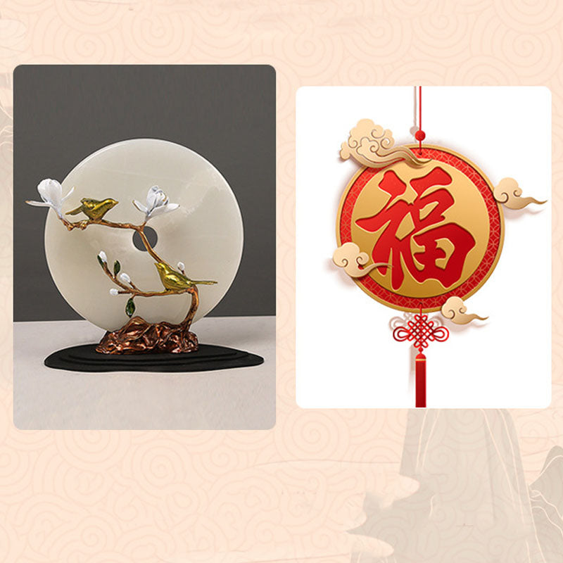 Unisex Hetian Jade Peace Buckle Fu Charm Armband