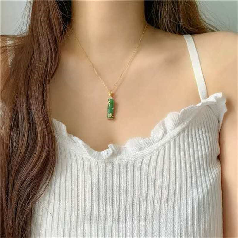 Unisex-Jadekette mit weißer und cyanfarbener Jade für Schutz und Glück