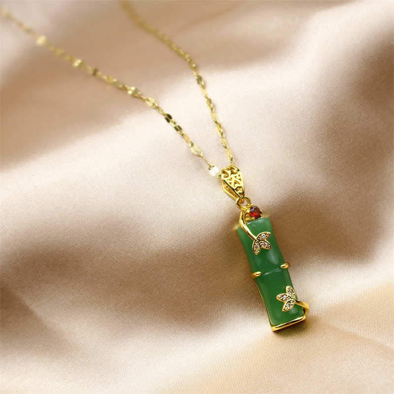 Unisex-Jadekette mit weißer und cyanfarbener Jade für Schutz und Glück