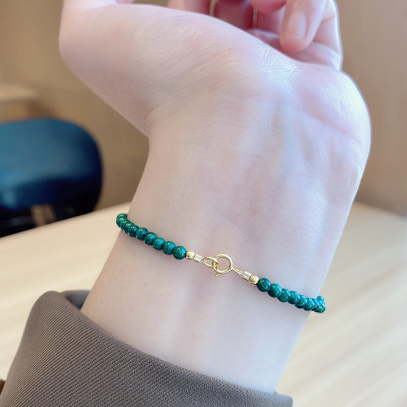 Unisex-Anti-Angst-Armband mit Malachit-Elefantenmotiv, 14–17 cm