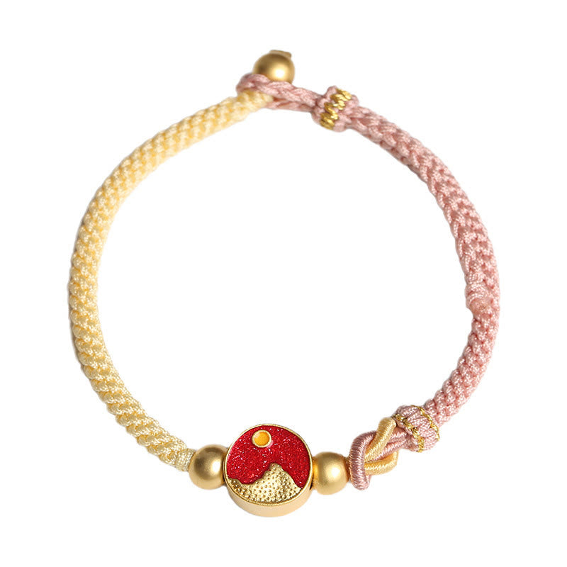 Spirituelles Unisex-Armband aus Kupfer mit Berg- und Meeresmotiv