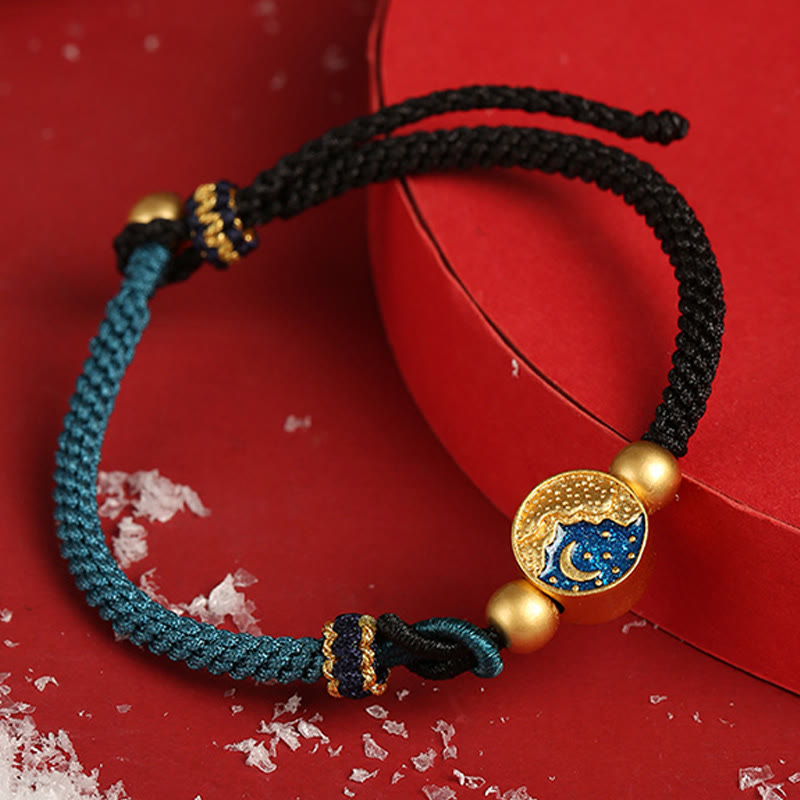 Spirituelles Unisex-Armband aus Kupfer mit Berg- und Meeresmotiv