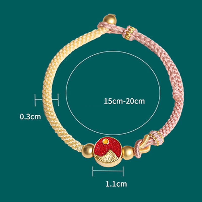 Spirituelles Unisex-Armband aus Kupfer mit Berg- und Meeresmotiv