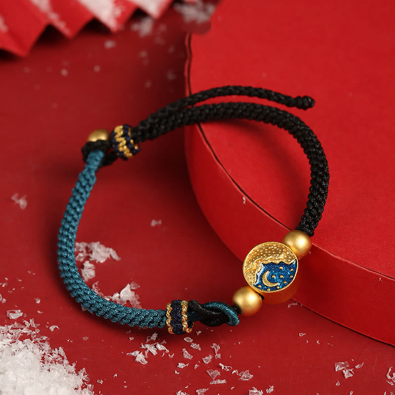 Spirituelles Unisex-Armband aus Kupfer mit Berg- und Meeresmotiv