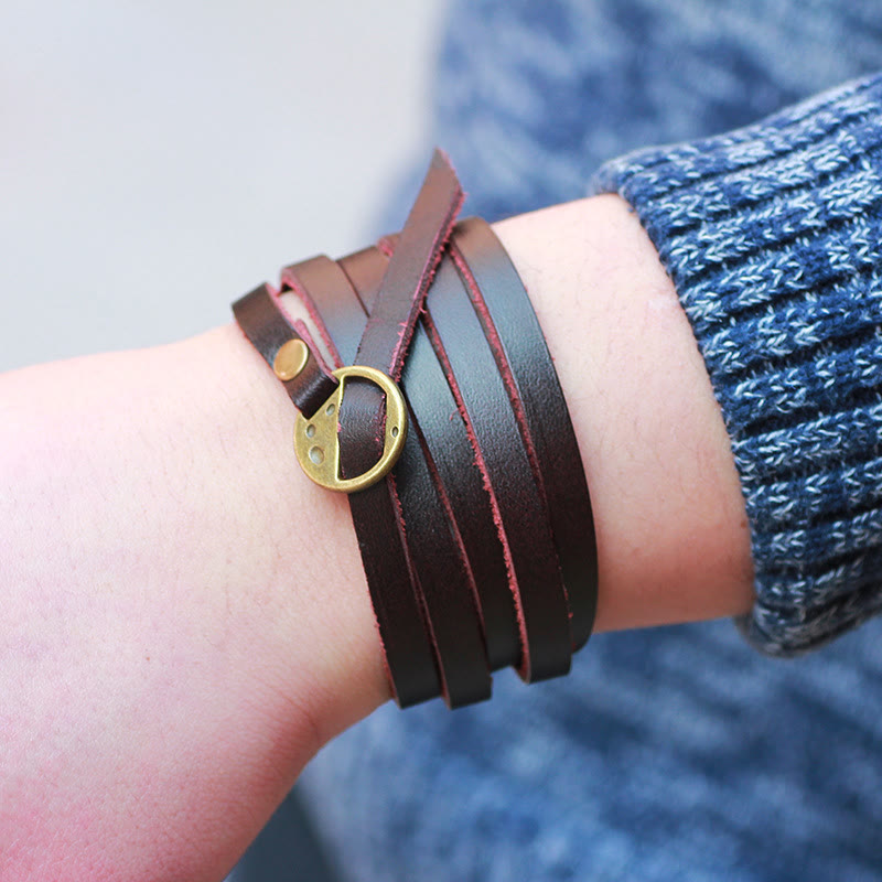 Unisex Mehrschichtiges Lederarmband mit Schnalle für spirituelles Selbstvertrauen