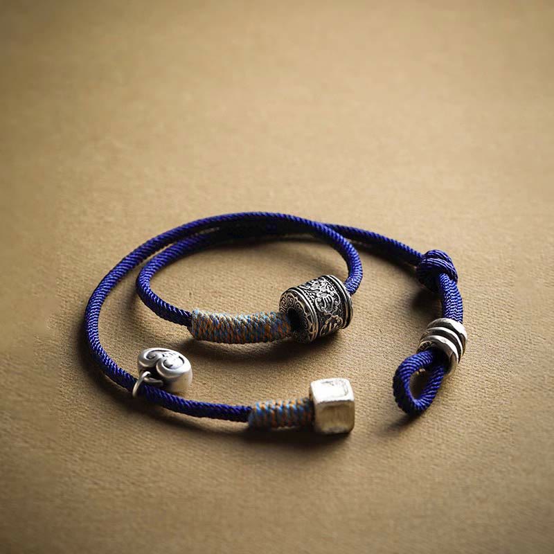 Unisex Om Mani Padme Hum Armband | Doppelt gewickeltes Seil-Amulett