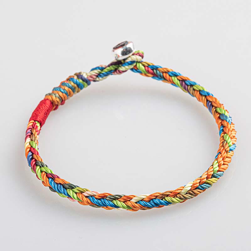 Unisex-Armband aus roter Schnur mit Silber für Glück und Schutz