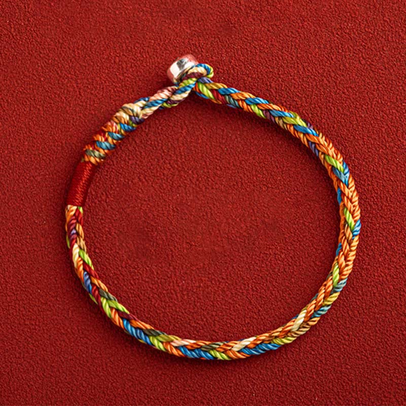 Unisex-Armband aus roter Schnur mit Silber für Glück und Schutz