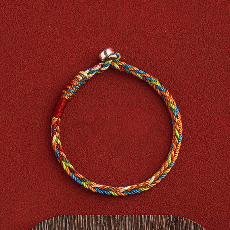 Unisex-Armband aus roter Schnur mit Silber für Glück und Schutz