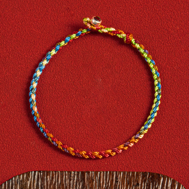 Unisex Rotes Schnurarmband mit Silber | Frieden und Schutz