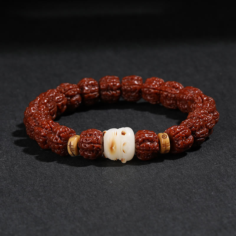 Unisex Rudraksha Bodhi Seed Dzi Bead Bodhi Seed Mala Armband
