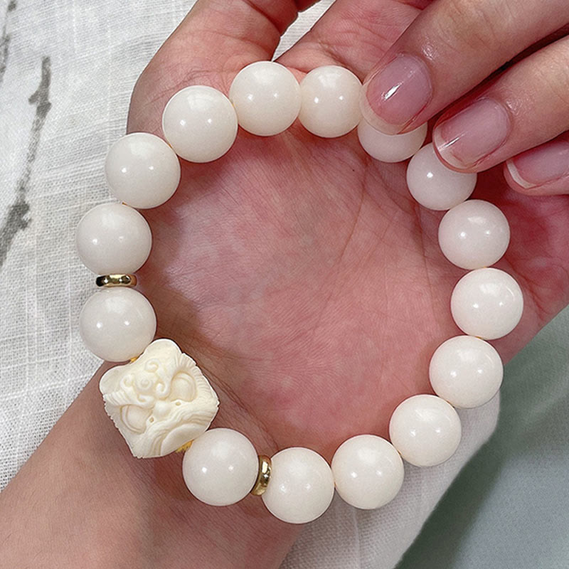 Unisex Silber Glanz Obsidian Schutzarmband 12mm Bodhi Samen