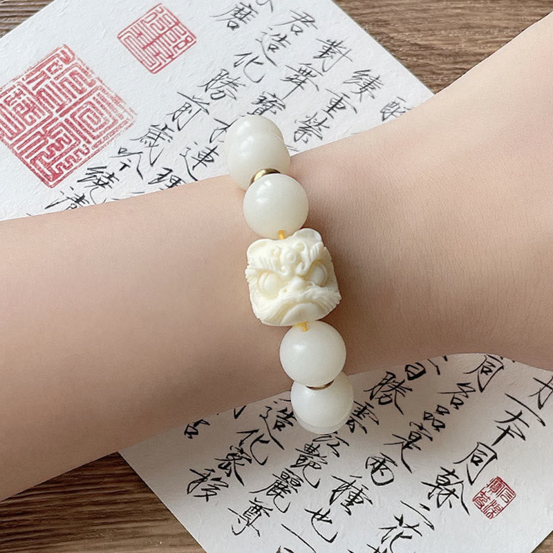 Unisex Silber Glanz Obsidian Schutzarmband 12mm Bodhi Samen