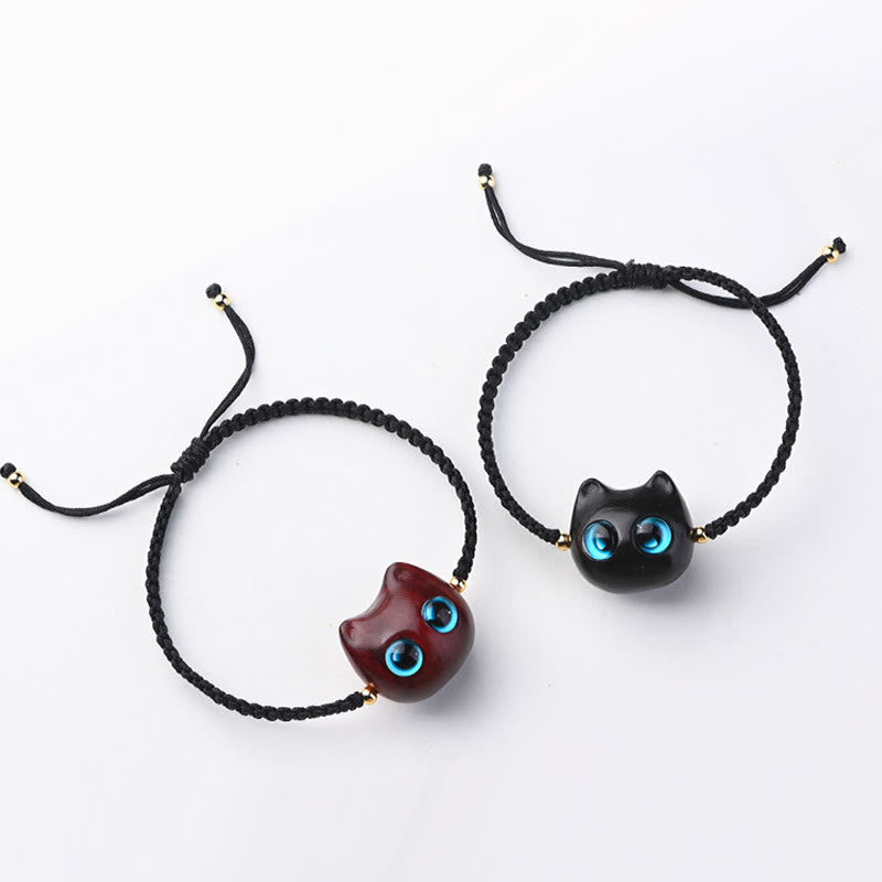 Unisex-Armband mit kleinem Blatt aus rotem Sandelholz und Ebenholz, beruhigender Schutz