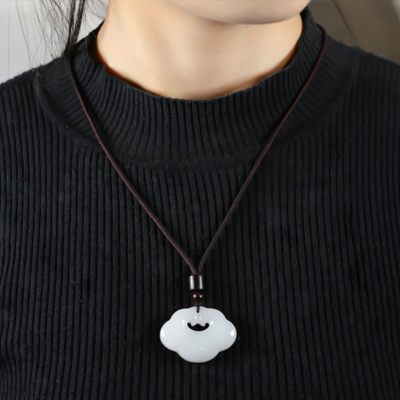 Unisex Tianshan Jade Chinesische Schloss Fülle Halskette