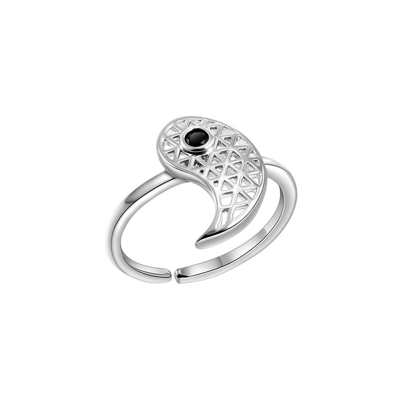 Unisex Titan Stahl Yin Yang Balance Paar Ring