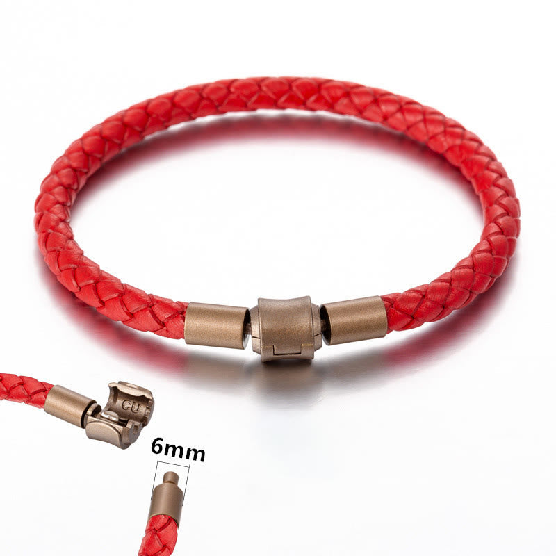 Unisex Vintage Rote Schnur Glücksarmband 4-5mm Lederseil