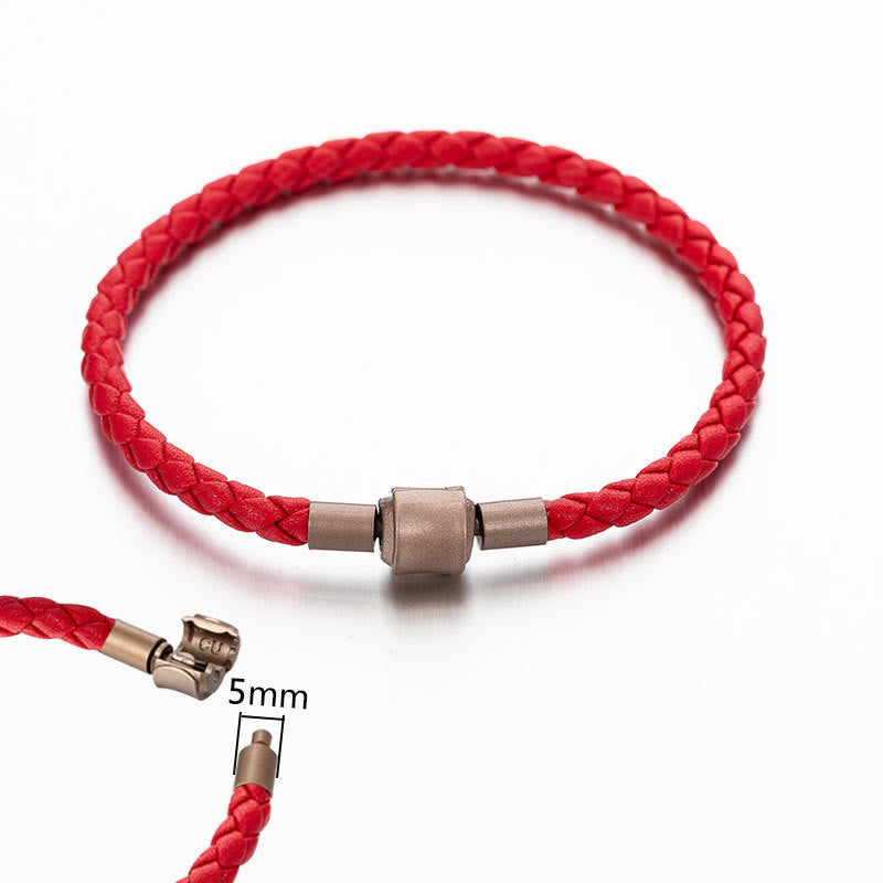Unisex Vintage Rote Schnur Glücksarmband 4-5mm Lederseil
