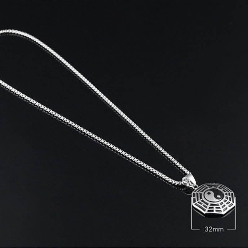 Unisex Yin Yang Bagua Titan Stahl Halskette Anhänger