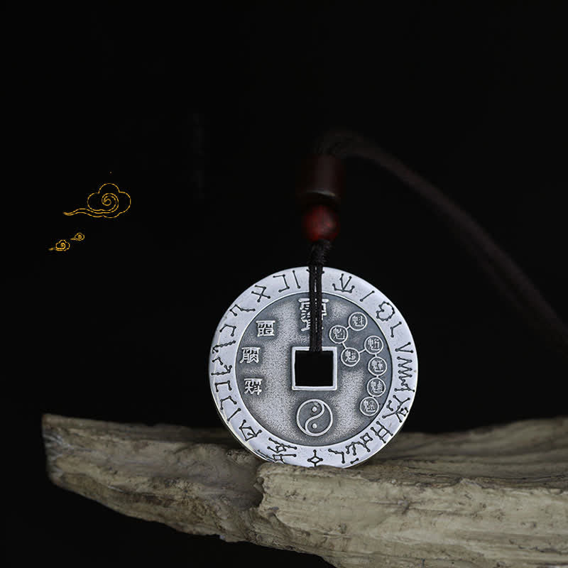 Unisex Yin Yang Anhänger Halskette in Weiß Kupfer Silber - Balance Symbol