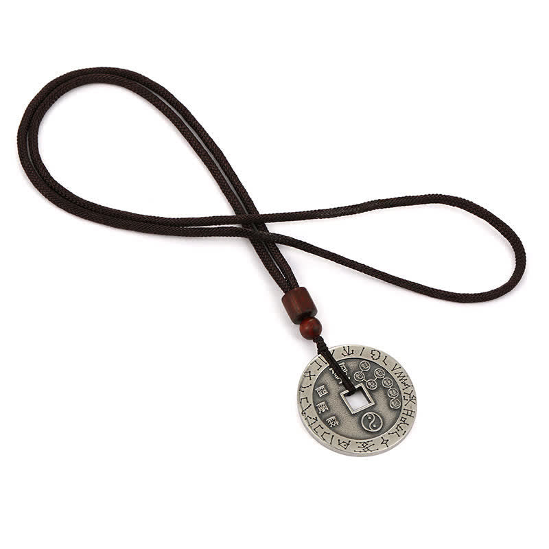 Unisex Yin Yang Anhänger Halskette in Weiß Kupfer Silber - Balance Symbol