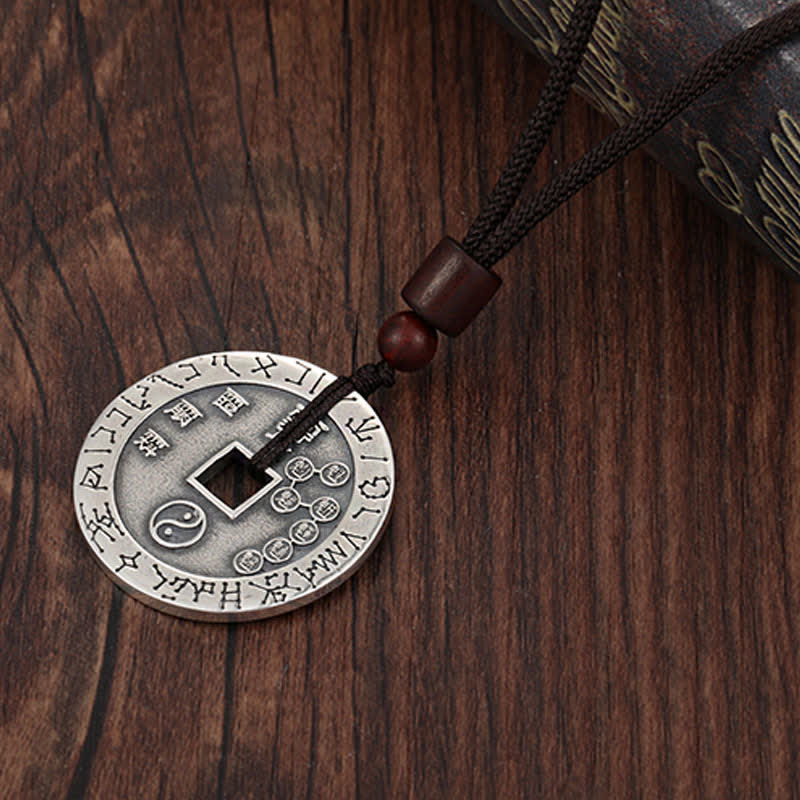 Unisex Yin Yang Anhänger Halskette in Weiß Kupfer Silber - Balance Symbol