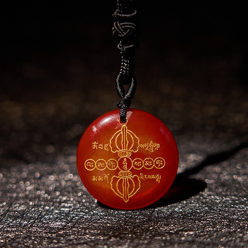 Vajra Dorje Obsidian Halskette für spirituelle Erfüllung