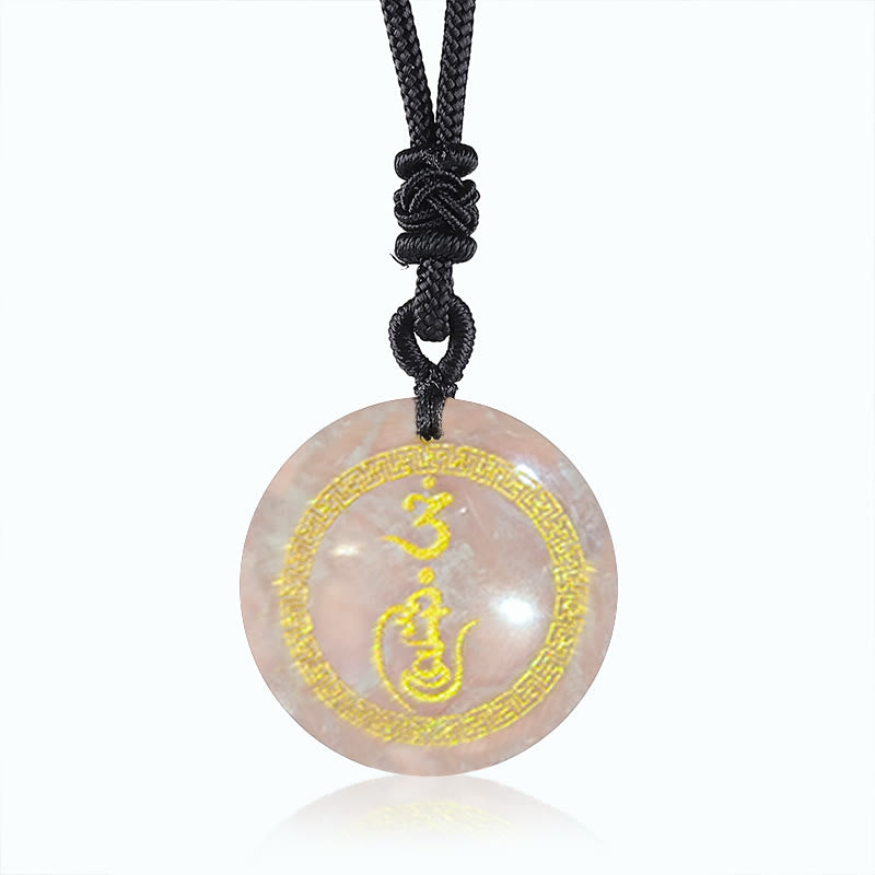 Vajra Swastika Muster Schwarze Obsidian Schutz Halskette