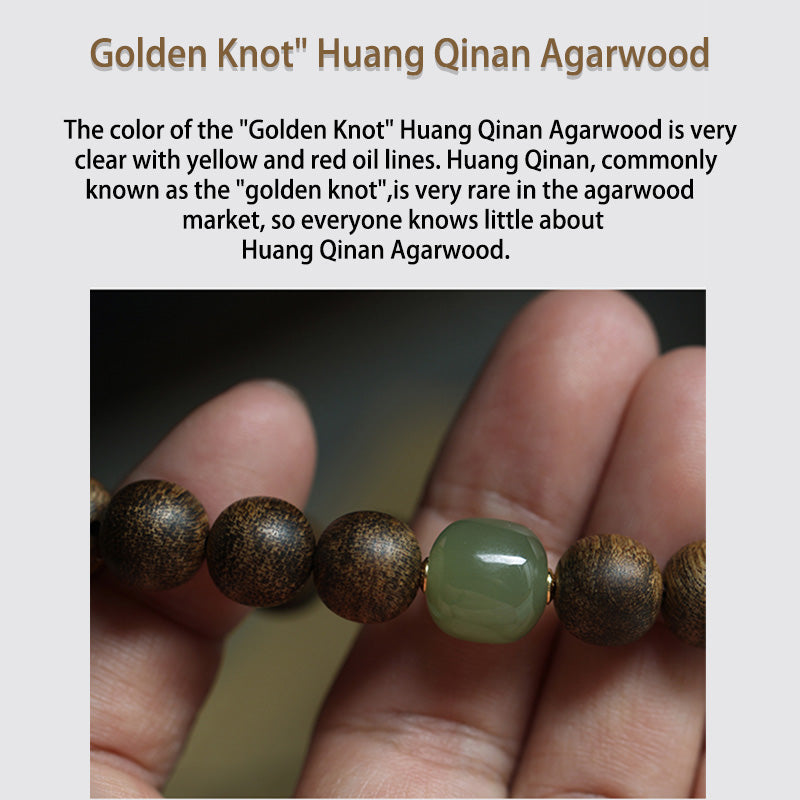 Vietnam Huang Qinan Adlerholz &amp; Hetian Jade Friedensarmband