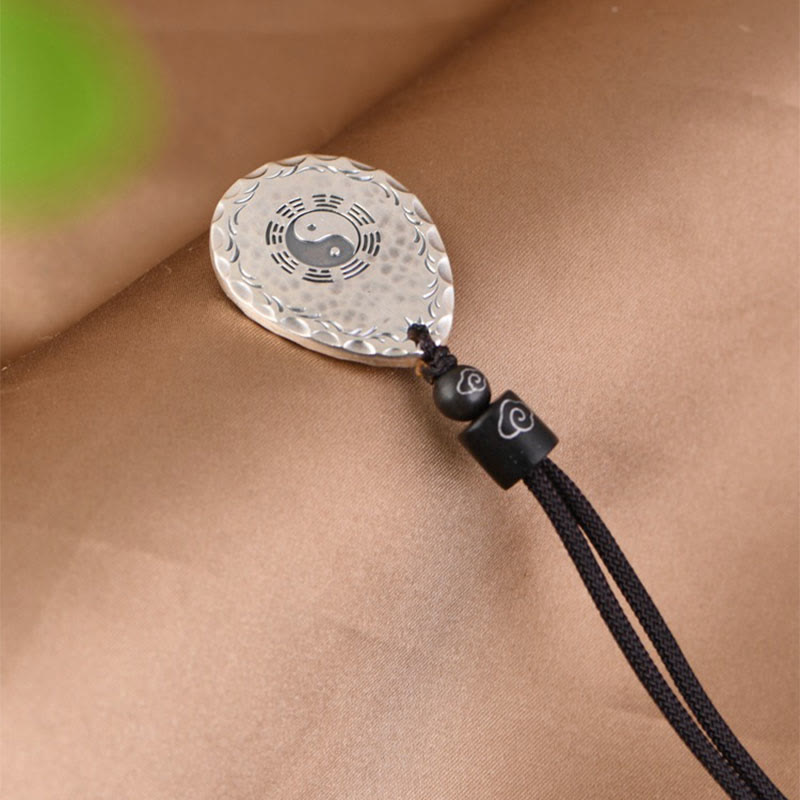 Vintage 999 Sterling Silber Yin Yang Bagua Anhänger Halskette - Balance &amp; Harmonie