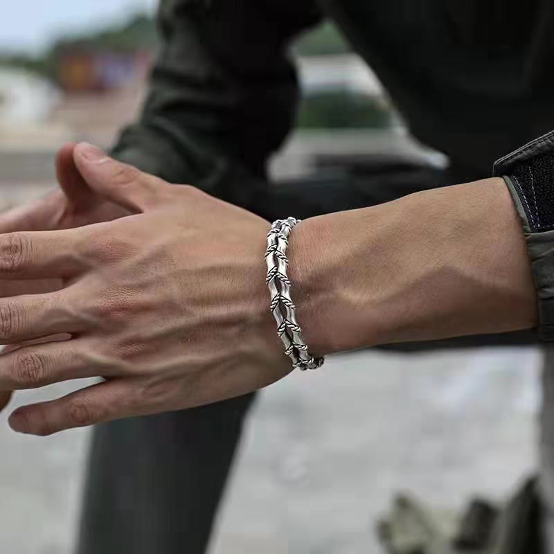 Vintage Bambus Muster Glück Manschette Armband | Kupfer spirituelle Armband