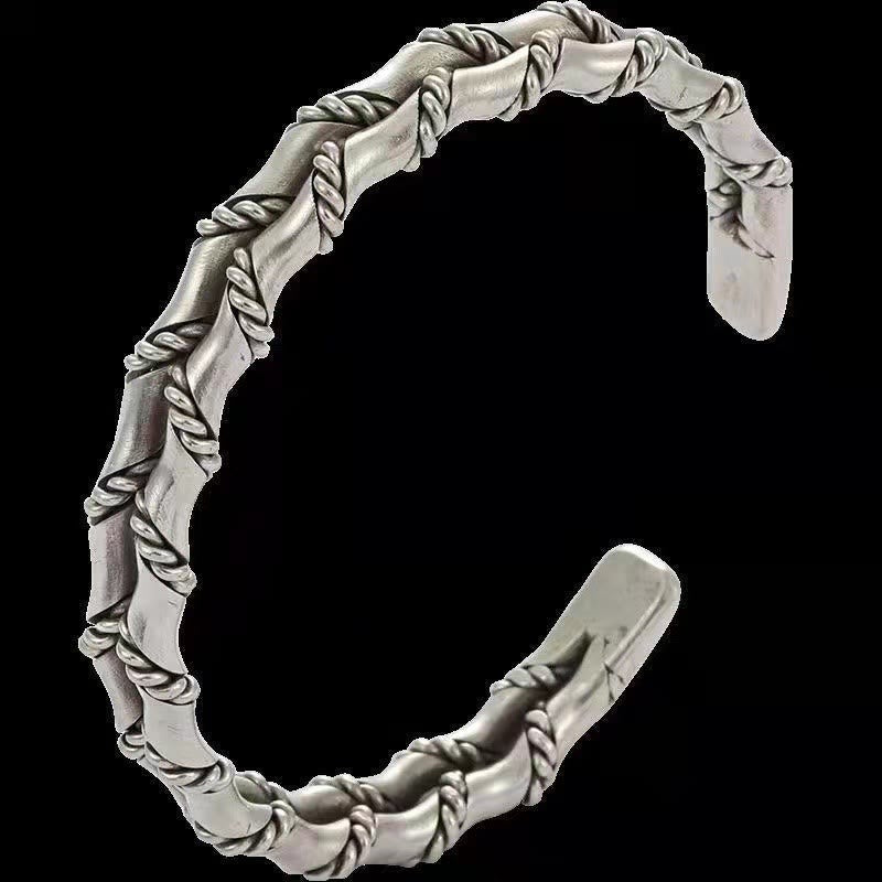 Vintage Bambus Muster Glück Manschette Armband | Kupfer spirituelle Armband