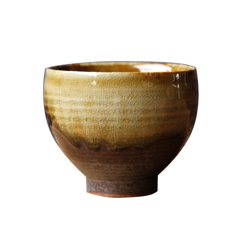 Vintage Braun Beige Kiln Change Keramik Teetasse für Meditation