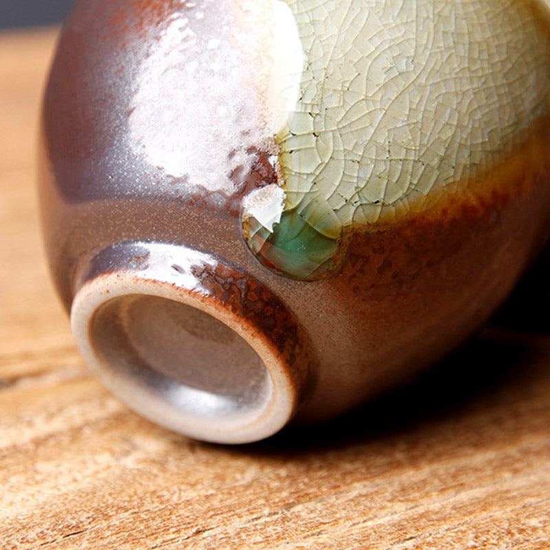 Vintage Braun Beige Kiln Change Keramik Teetasse für Meditation