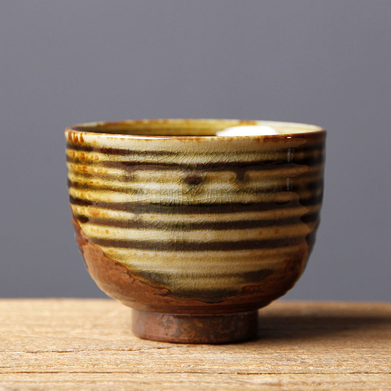 Vintage Braun Beige Kiln Change Keramik Teetasse für Meditation
