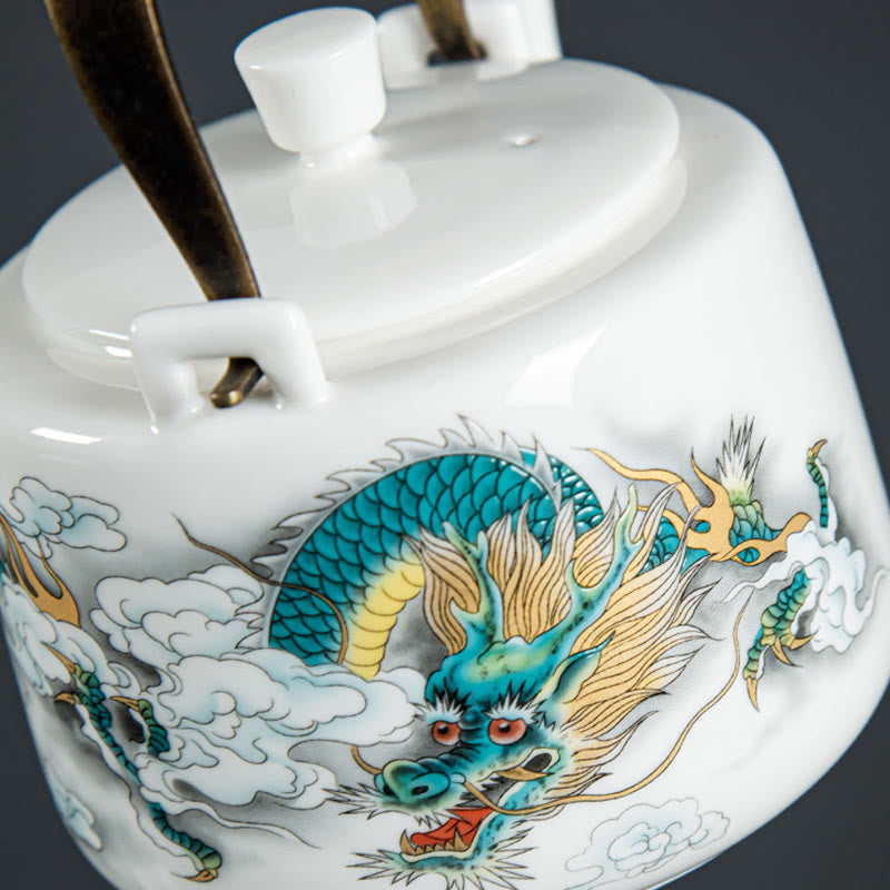 Vintage Keramik Drachenberg Fischer Kung Fu Teekanne 600ml