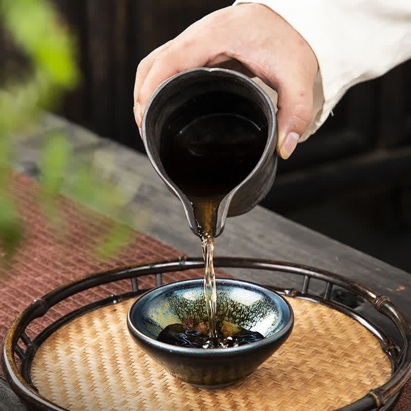 Vintage Keramik-Teetasse 100 ml, handgefertigtes Geschirr