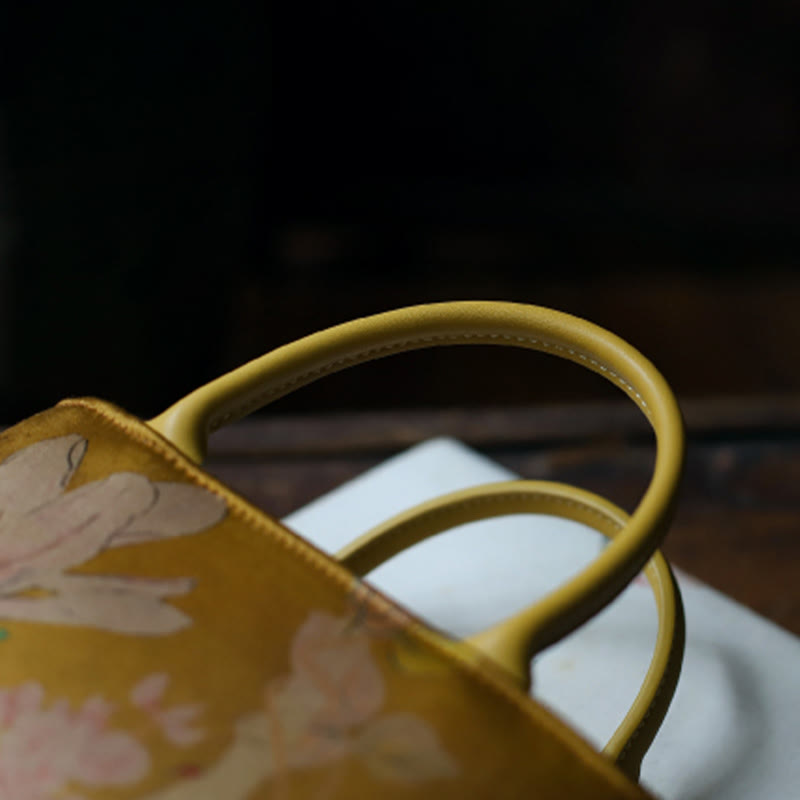 Vintage Flower Peony Metallkette Reißverschluss Umhängetasche