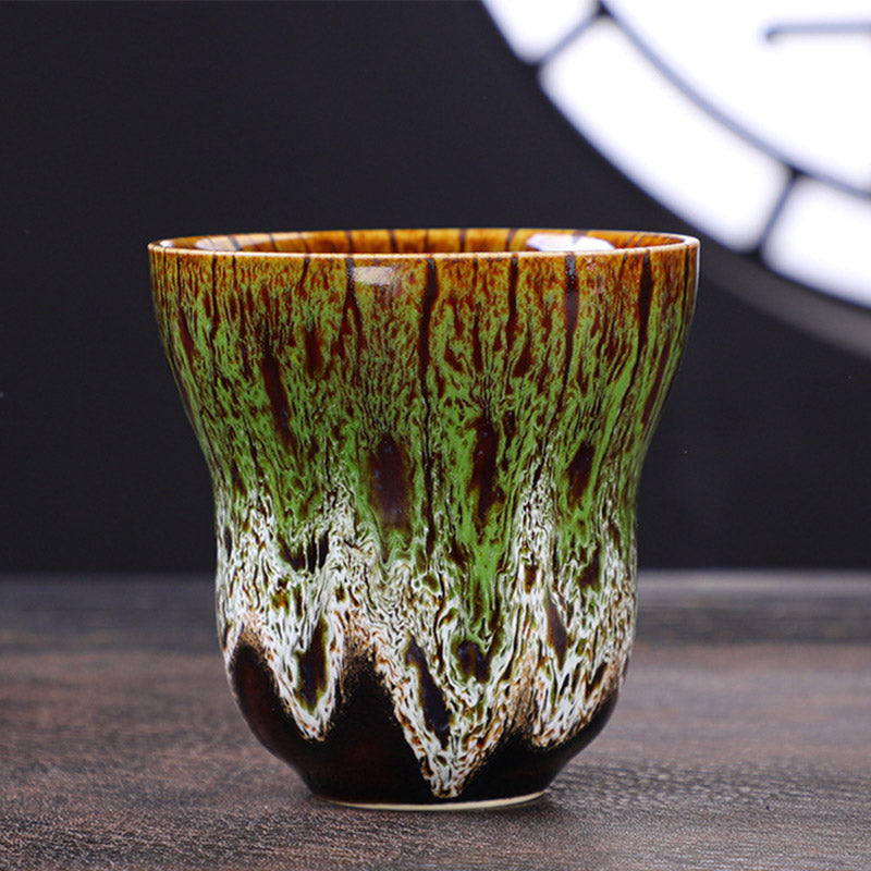 Vintage Kiln Change Keramik-Kaffeetasse, 150 ml, Zen-Dekor