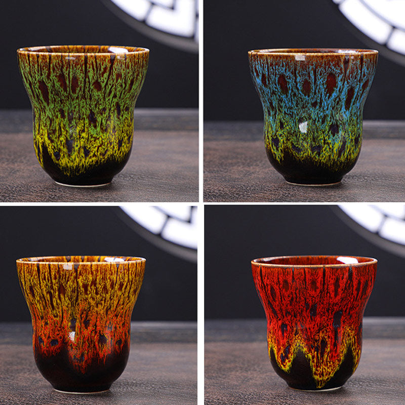 Vintage Kiln Change Keramik-Kaffeetasse, 150 ml, Zen-Dekor