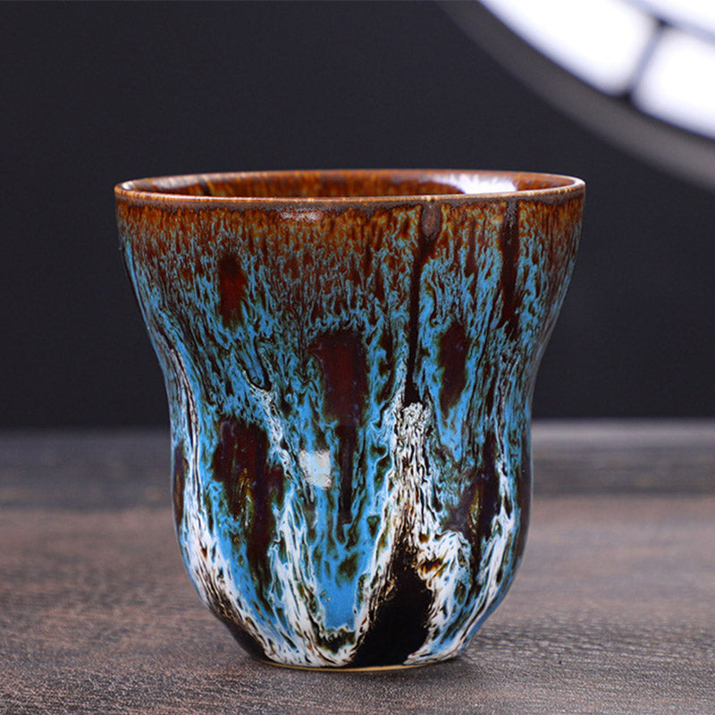 Vintage Kiln Change Keramik-Kaffeetasse, 150 ml, Zen-Dekor