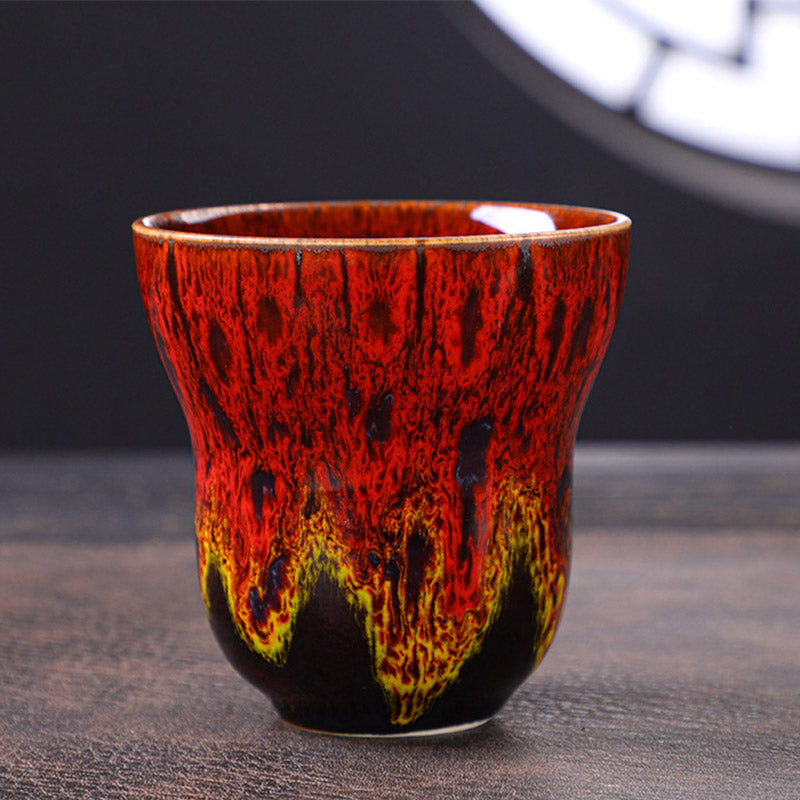 Vintage Kiln Change Keramik-Kaffeetasse, 150 ml, Zen-Dekor