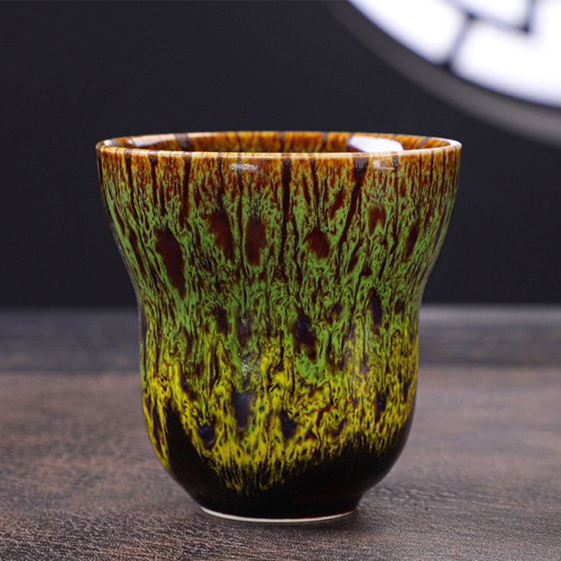 Vintage Kiln Change Keramik-Kaffeetasse, 150 ml, Zen-Dekor