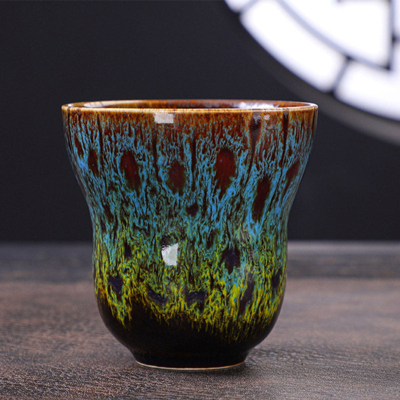 Vintage Kiln Change Keramik-Kaffeetasse, 150 ml, Zen-Dekor