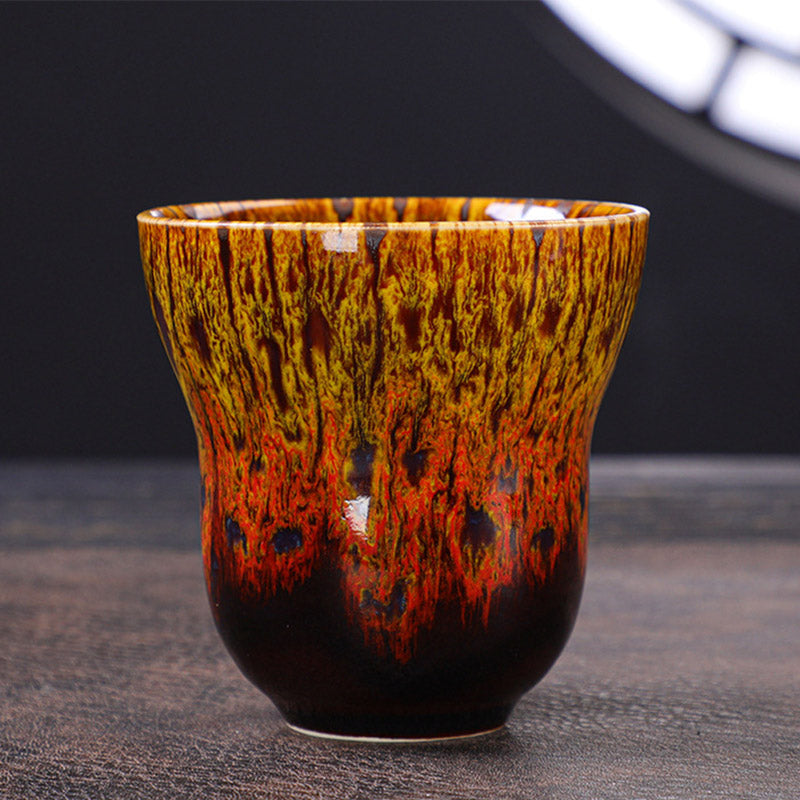 Vintage Kiln Change Keramik-Kaffeetasse, 150 ml, Zen-Dekor