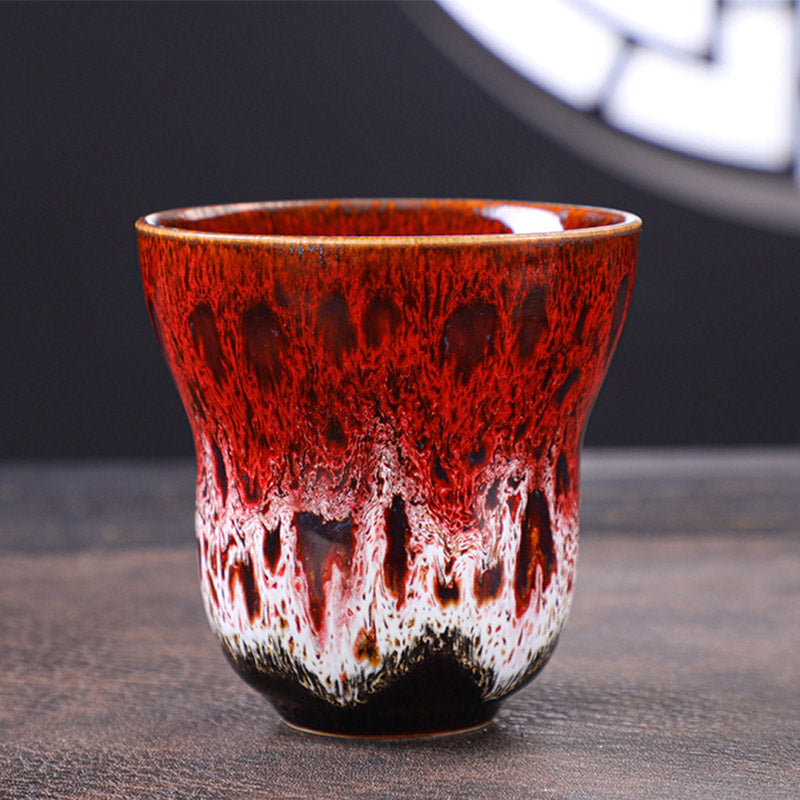 Vintage Kiln Change Keramik-Kaffeetasse, 150 ml, Zen-Dekor