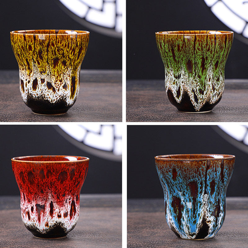Vintage Kiln Change Keramik-Kaffeetasse, 150 ml, Zen-Dekor