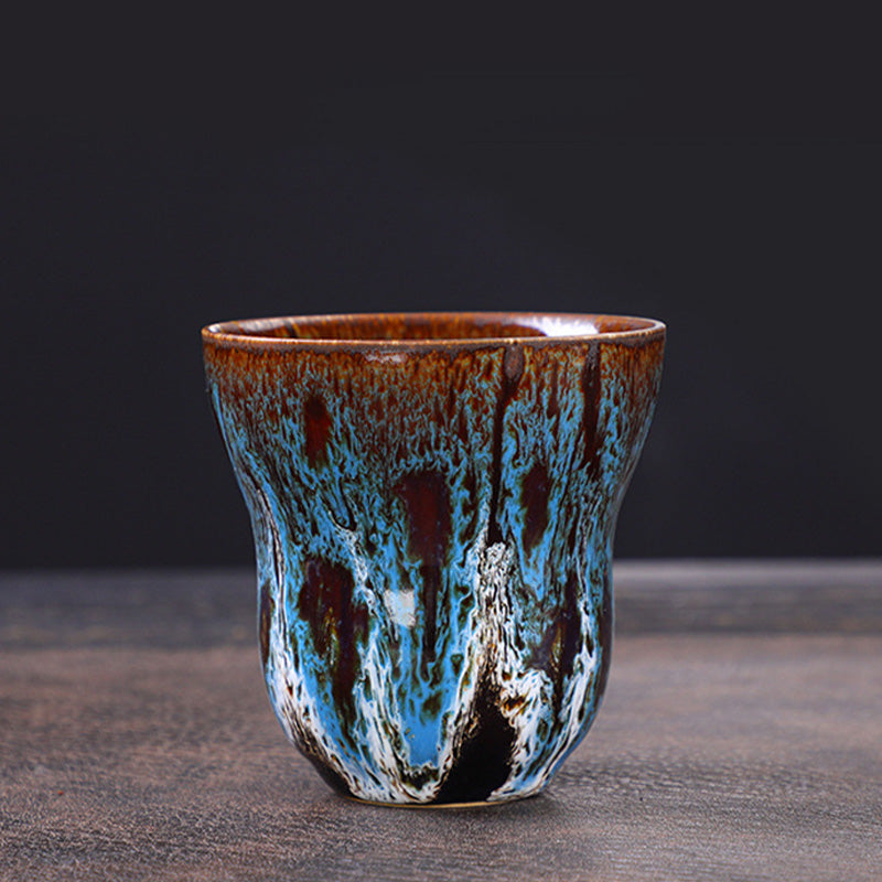 Vintage Kiln Change Keramik-Kaffeetasse, 150 ml, Zen-Dekor